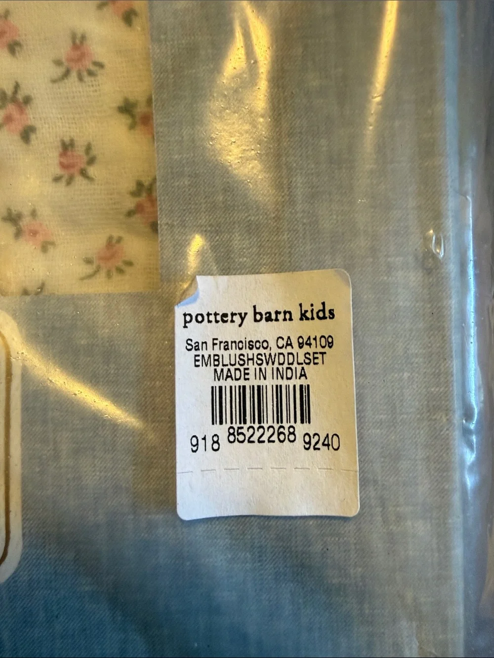 Pottery Barn Kids Rose Swaddle Set - Pink, Cream, Green